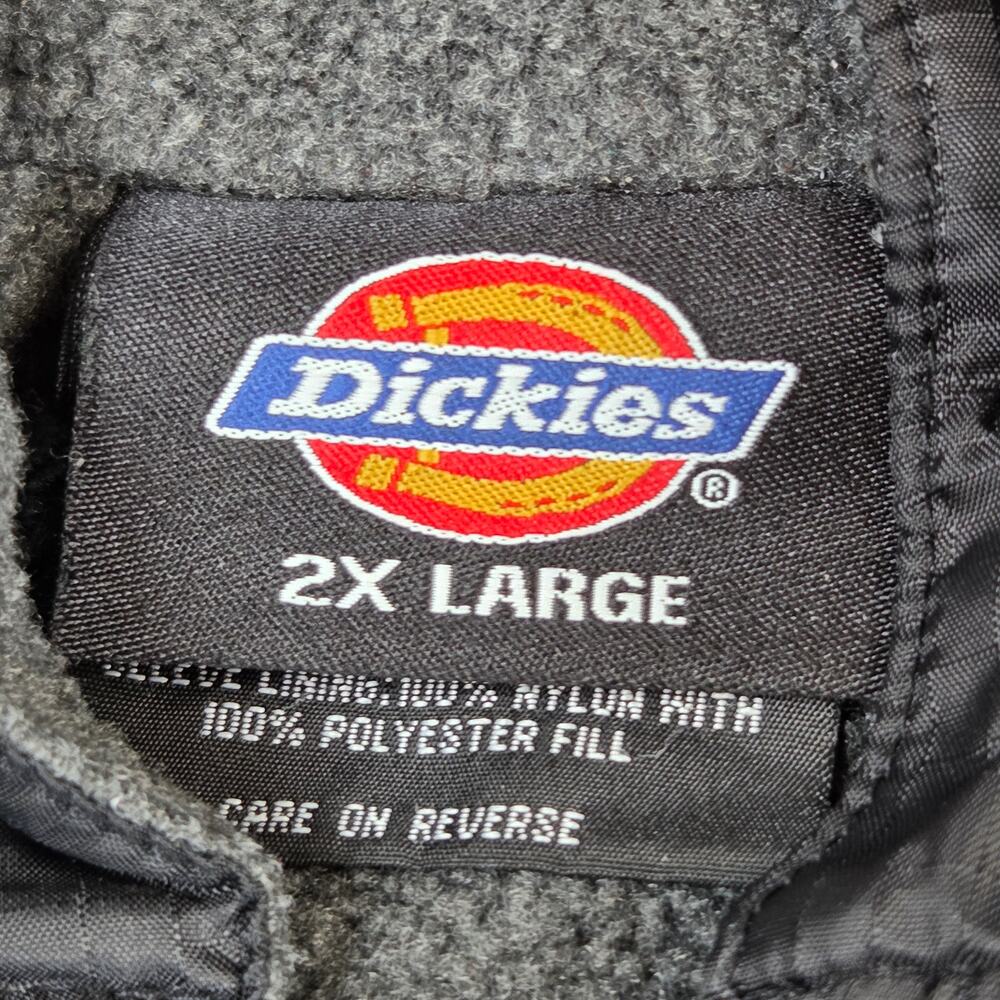 Dickies Fleece Lined Hooded Nylon Jacket Black Full Zip Ripstop Men's 2XL - Picture 4 of 16